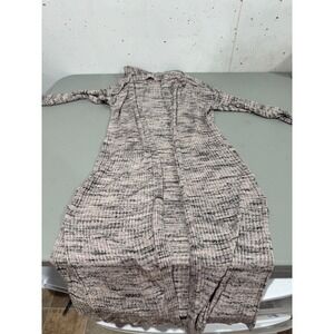 Ginger G Womens Small Mauve Space Dye Ribbed Open Front Longline Duster Cardigan